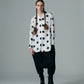 φ2inch dot Print Double Cuff Rough Shirt WHITE