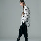 φ2inch dot Print Double Cuff Rough Shirt WHITE
