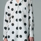 φ2inch dot Print Double Cuff Rough Shirt WHITE