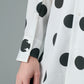 φ2inch dot Print Double Cuff Rough Shirt WHITE