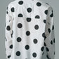 φ2inch dot Print Double Cuff Rough Shirt WHITE
