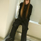 Hole Cut-Out Layered Pants