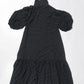 φ0.1 inch dots Layered Ballon Sleeve Dress BLACK