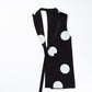 φ5inch dot Print Half Jacket BLACK