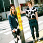 Painted pindots denim jacket
