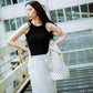 Geometric straight line skirt
