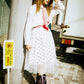 Dot tulle layered midi skirt
