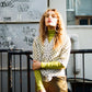 Cropped sleeves blazer with printed dots on lace