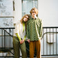 Glossy pindots high waist pants