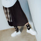 Asymmetrical skirt with different materials