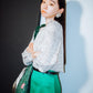 Pindots round neckline blouse