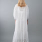 φ0.1 inch dots Layerd Ballon Sleeve Dress WHITE