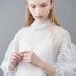 φ0.1 inch dots Layerd Ballon Sleeve Dress WHITE