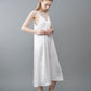 φ0.1 inch dots Layerd Ballon Sleeve Dress WHITE