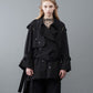 Random dot buttons Trench coat/BLK