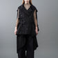 Random dot buttons Trench coat/BLK
