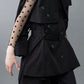 Random dot buttons Trench coat/BLK