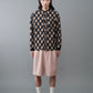 Pleated polka-dot reversible jacquard shirt Black x Beige(reversible design)