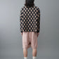 Pleated polka-dot reversible jacquard shirt Black x Beige(reversible design)