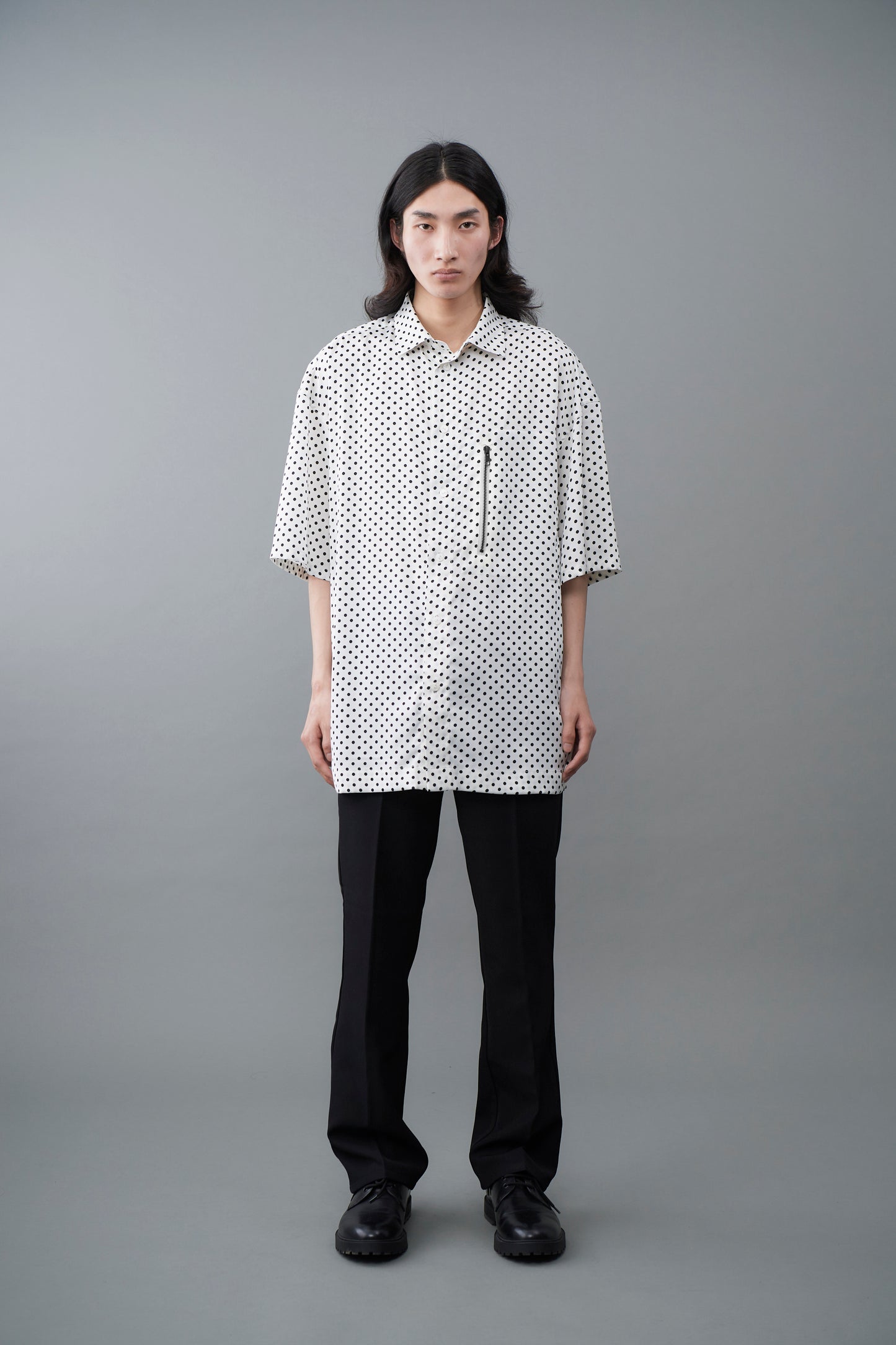 φ0.2 inch dot Zip Poket Half Sleeve Shirt