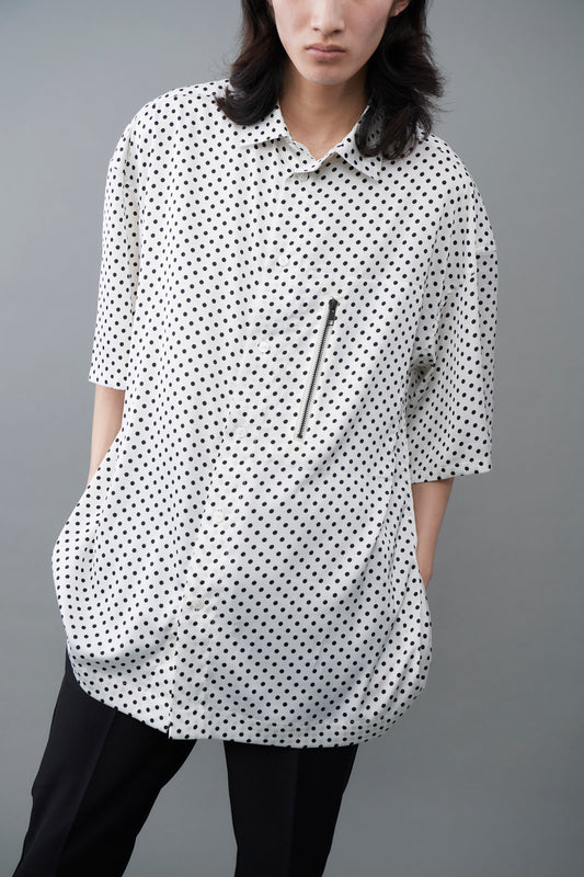 φ0.2 inch dot Zip Poket Half Sleeve Shirt