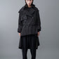 Random dot buttons Trench coat/BLK