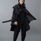 Random dot buttons Trench coat/BLK