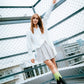 Mini length hidden flare skirt