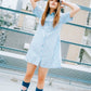 MOSCHINO / Short sleeves shirt dress with shell dot