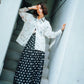Switching gather flare skirt
