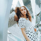 Short sleeves blouse with shirt at the body