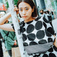 Crazy dots patterns printed short sleeves tops
