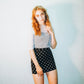 Polka dots pencil mini skirt