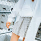 Mini length hidden flare skirt