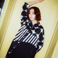 Switching crazy dots patterns shirt dress