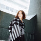 Switching crazy dots patterns shirt dress