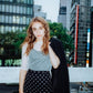Polka dots pencil mini skirt