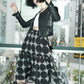 Organdy dot printed flare skirt