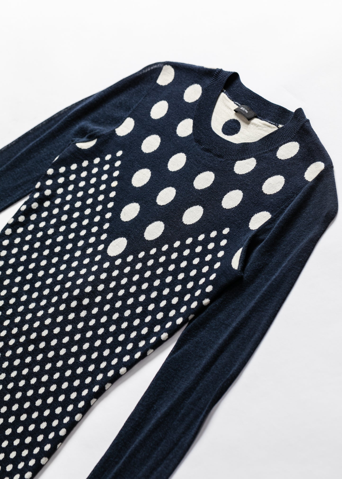 Knit jacquard dots dress