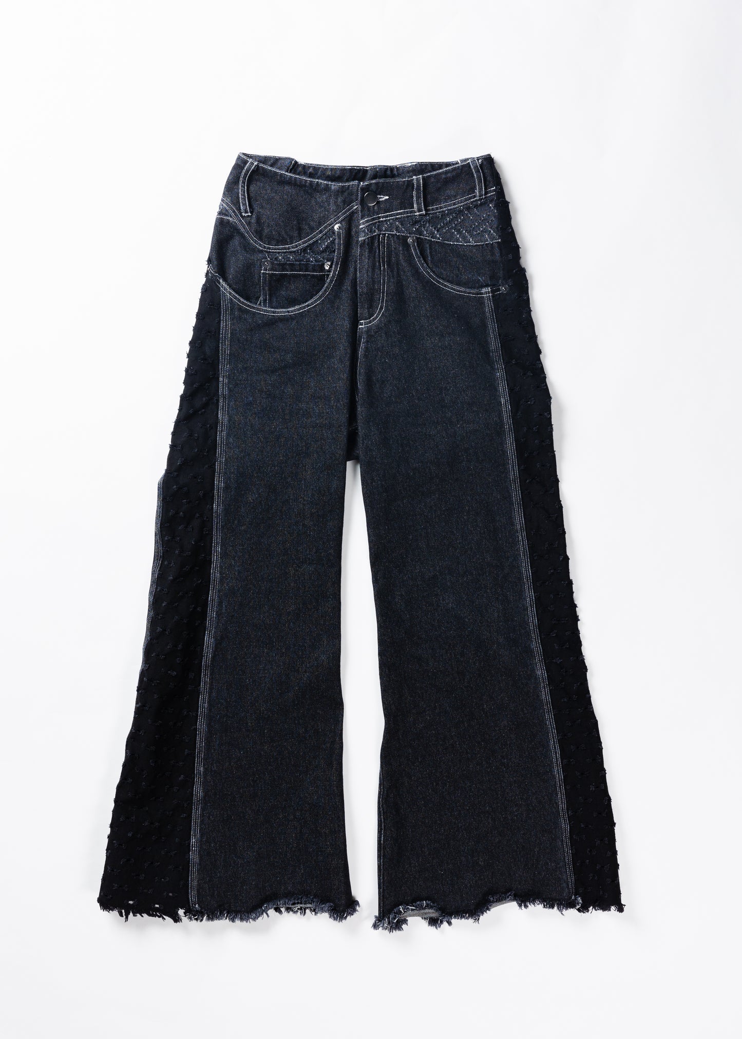 Switched Dot Wide Denim Pants