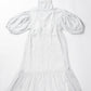 φ0.1 inch dots Layerd Ballon Sleeve Dress WHITE