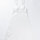 φ0.1 inch dots Layerd Ballon Sleeve Dress WHITE