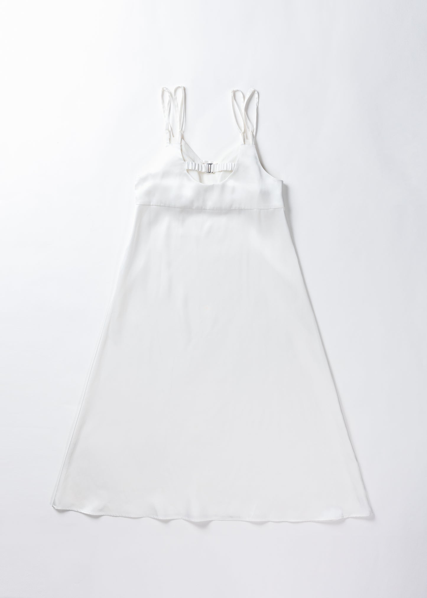 φ0.1 inch dots Layerd Ballon Sleeve Dress WHITE