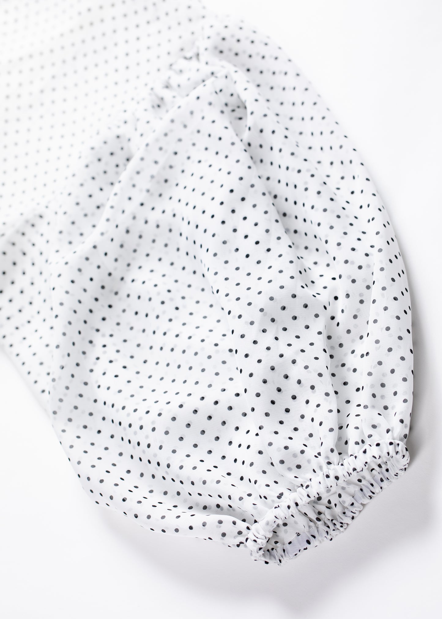 φ0.1 inch dots Layerd Ballon Sleeve Dress WHITE