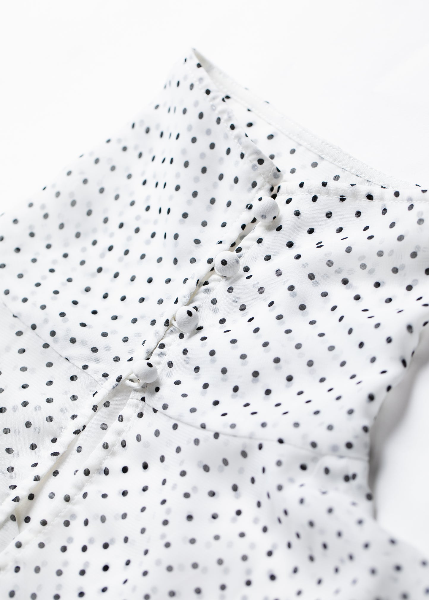 φ0.1 inch dots Layerd Ballon Sleeve Dress WHITE