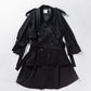 Random dot buttons Trench coat/BLK