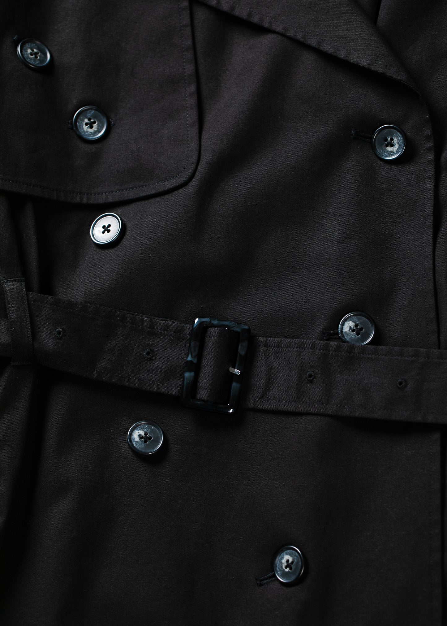 Random dot buttons Trench coat/BLK