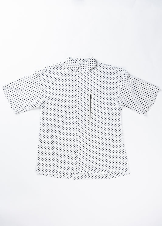 φ0.2 inch dot Zip Poket Half Sleeve Shirt