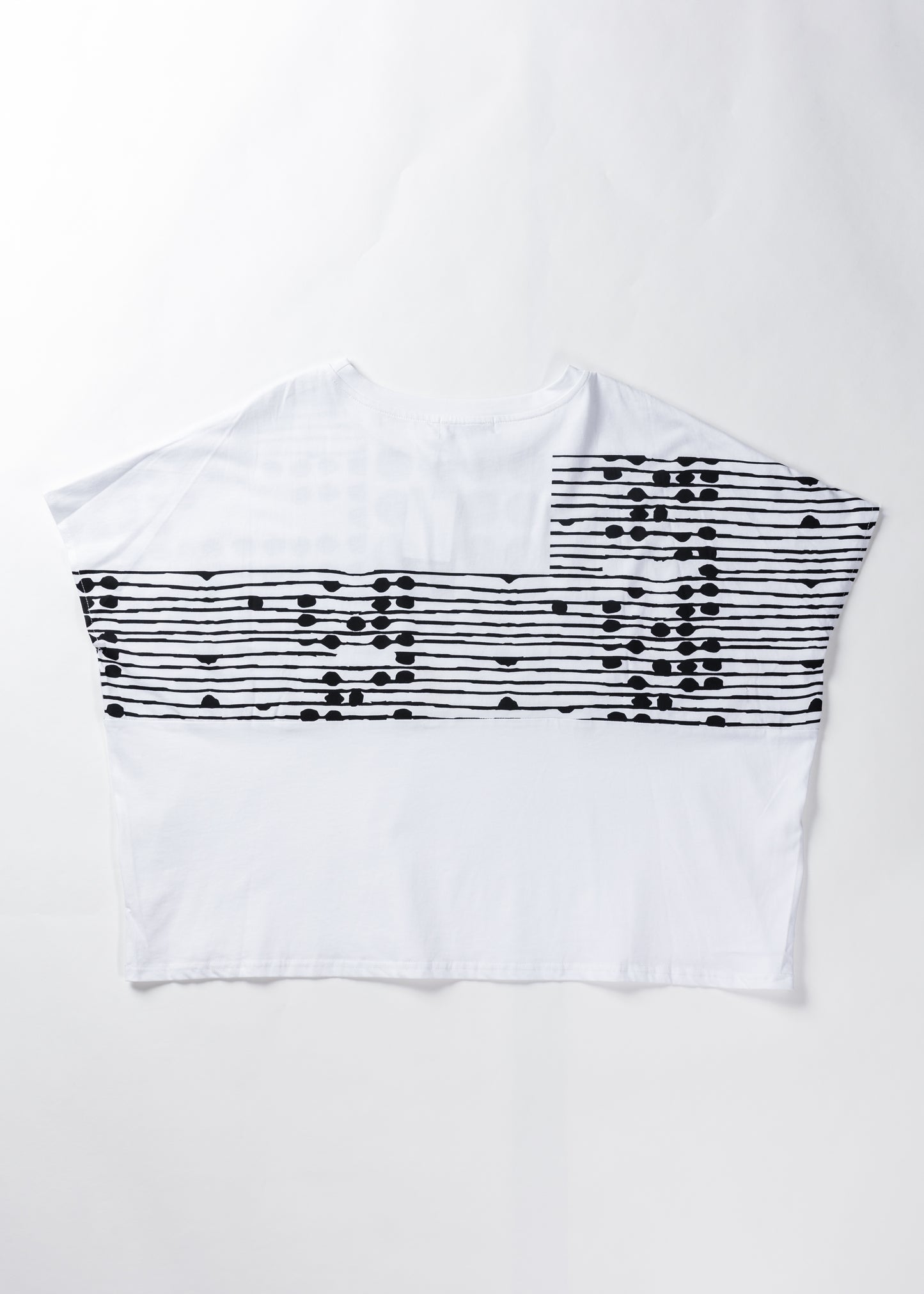 Dot Printed T-Shirt-WHITE