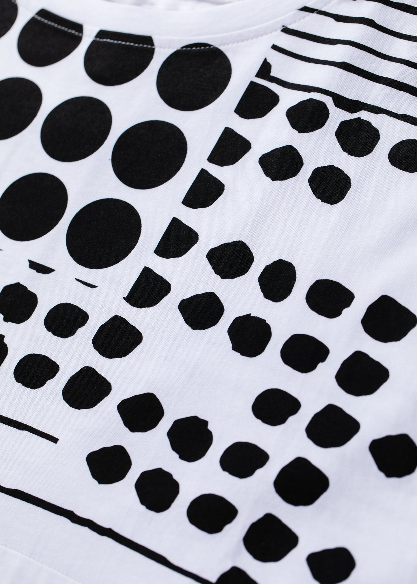 Dot Printed T-Shirt-WHITE